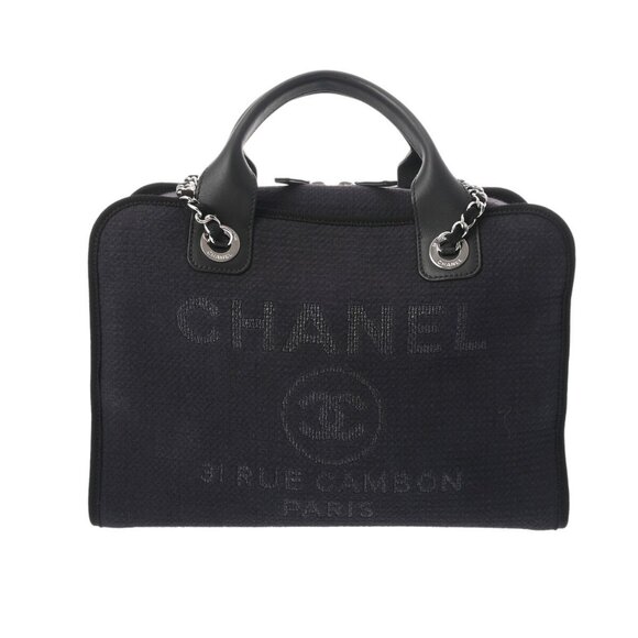 CHANEL Deauville Bowling Bag 2WAY ChainShoulder Navy - hand bag 800000124307000 - Picture 1 of 9